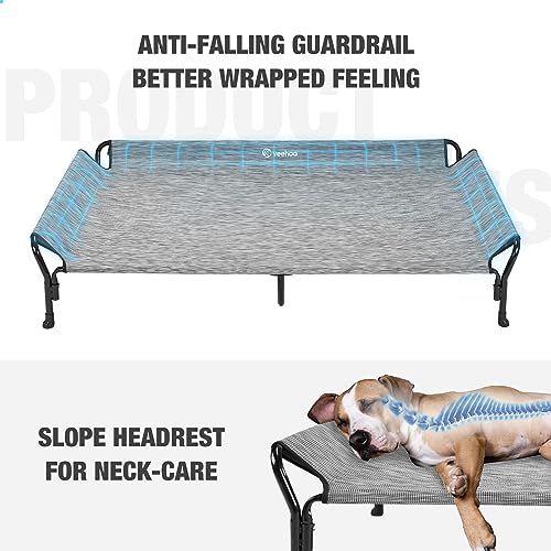 Veehoo Medium Elevated Dog Bed with Guardrail, Non-Slip, Washable, Brown T449717