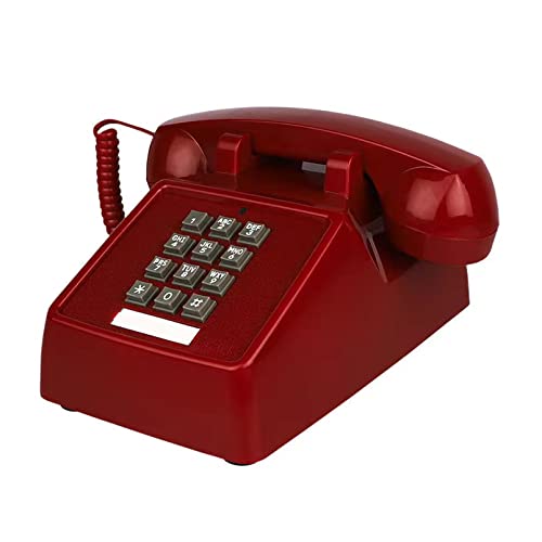 TelPal Corded Landline Phone for Home Office Hotel School, Heavy Desktop Retro Telephone with Loud Metal Bell Ringer (Ivory) K2679