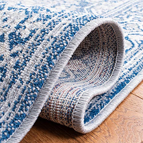 SAFAVIEH Belmont Collection Area Rug 5'5" x 7'7", Navy & Grey, Oriental Design P37588