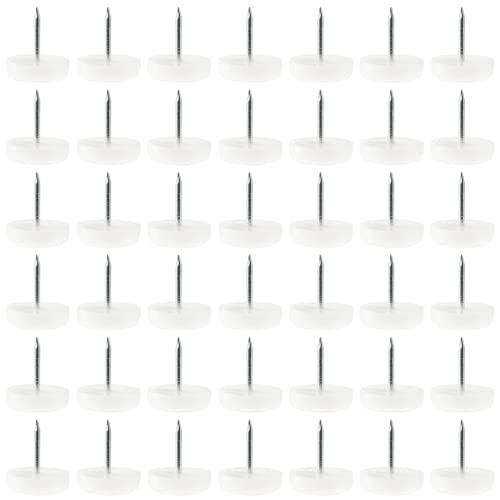 100pcs 18mm Nail On Furniture Sliders, Round Nylon Chair Feet Glides, White R266211