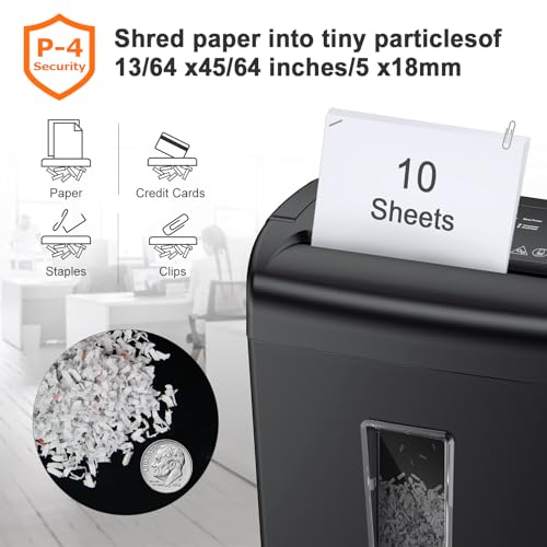 Bonsaii 10-Sheet Cross Cut Paper Shredder for Home Office, C209-D W907