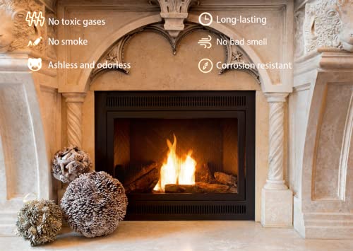 Gas Logs 4pcs Ceramic Ventless Fireplace Logs for Outdoor Fire Pits L739