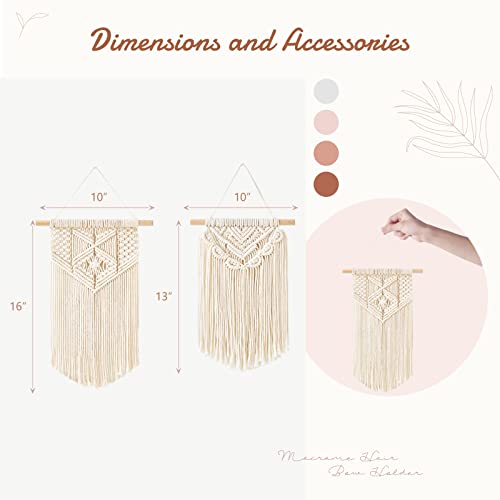 Mkono Macrame Wall Hanging Boho Decor for Bedroom Living Room, Set of 2 G184012