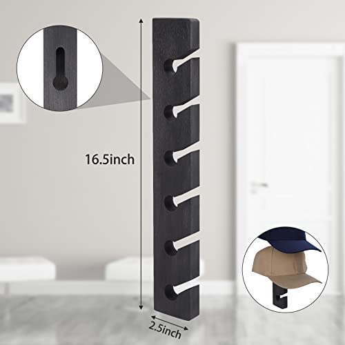 Wall Hat Rack for Baseball Caps Wooden Organizer Hanger 2 Pack Gray S63475