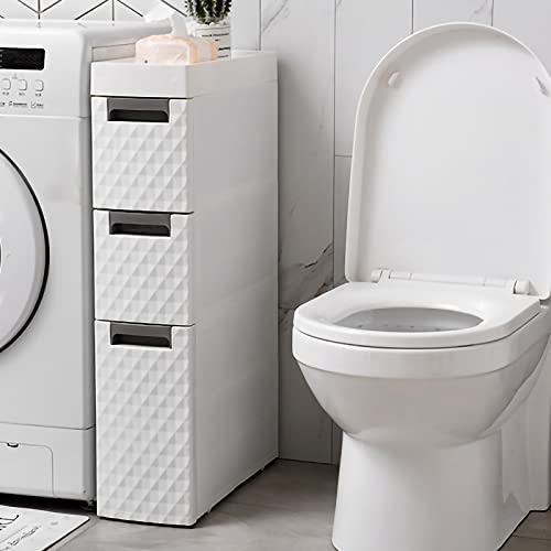Small Bathroom Storage Cabinet with Moveable Drawers and Wheels X283