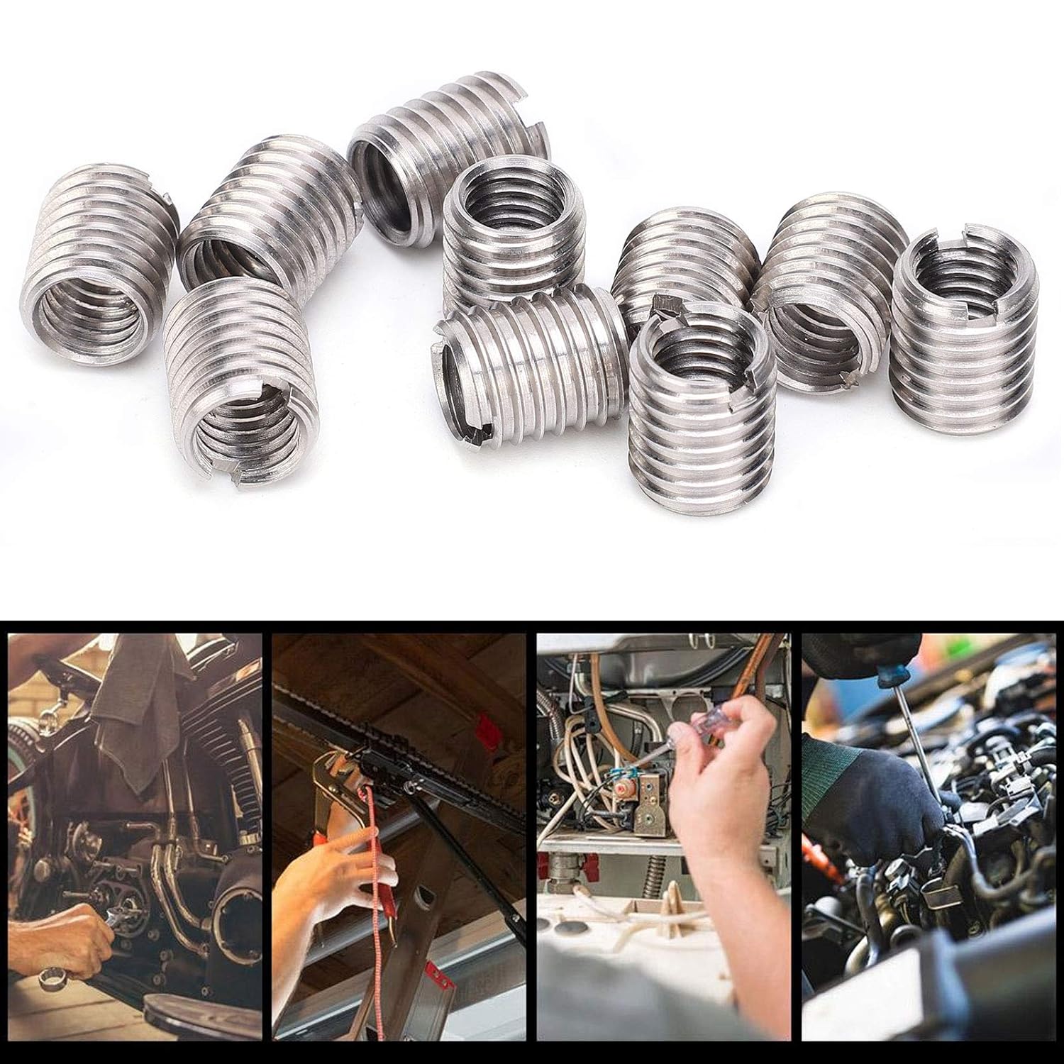 Wood Inserts Bolt 10Pcs Stainless Steel Hex Socket Furniture Screw Nut 20 x15mm K78545