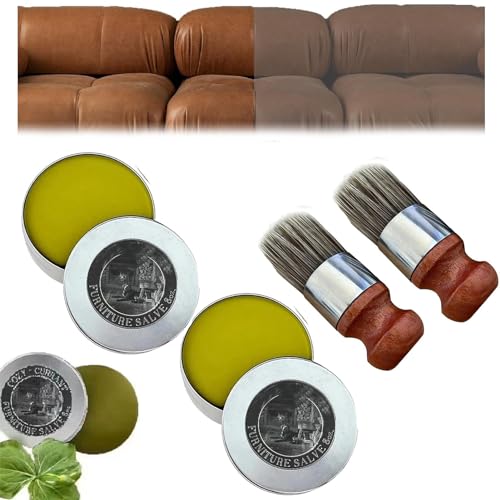 Carolina Furniture Collective Salve, Wise Owl Furniture Salve, Furniture Salve for Leather, Leather & Furniture Repair Salve Brush, Suitable for Sofas, Chairs, Car Interiors (1, Regular)