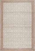 TOWN & COUNTRY TERRA Nalani Textured Diamond Hand-Knotted Flatwoven 100% Natural Jute Area Rug, Brown, 6'x9'