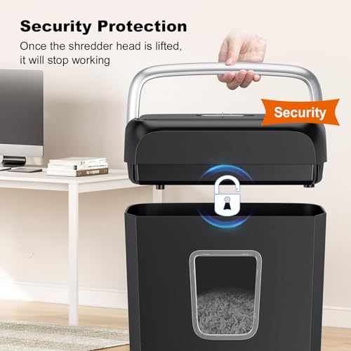 Bonsaii 6-Sheet Crosscut Paper Shredder with Wastebasket P220646