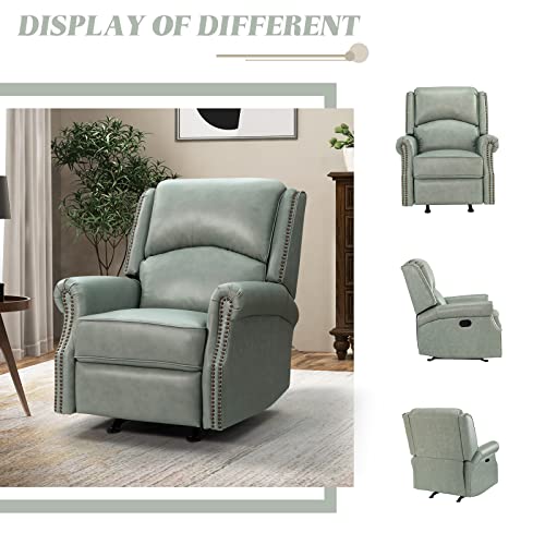 HULALA HOME Genuine Leather Recliners Set of 2, Adjustable Backrest & Footrest, Brown W21906