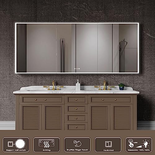 48" Wall Mounted LED Medicine Cabinet with Mirror, Defogger & USB Y18036