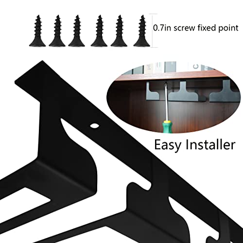 Black Wine Glass Rack Under Cabinet Holder 2 Pack H69590