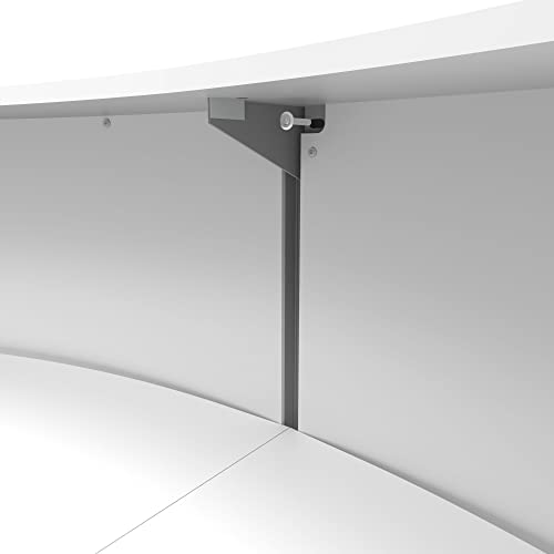 Linea Italia Curved Modern Office Desk 2 Panel Reception Counter, Mocha M8386