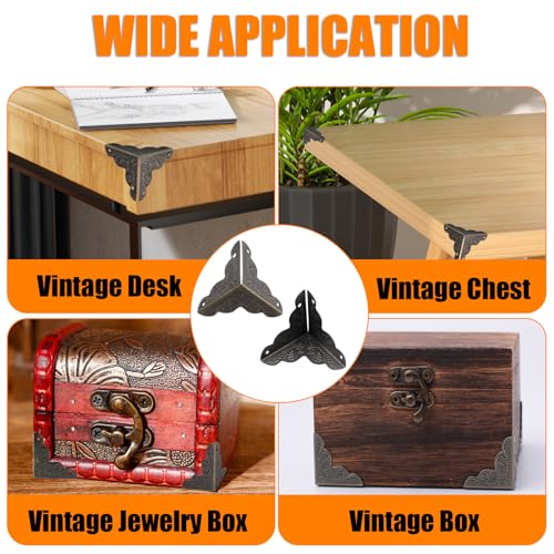 36 PCS Stair Dust Inner Corners for Wooden Steps, Antique Decorative Corner with Screws (Bronze) I947