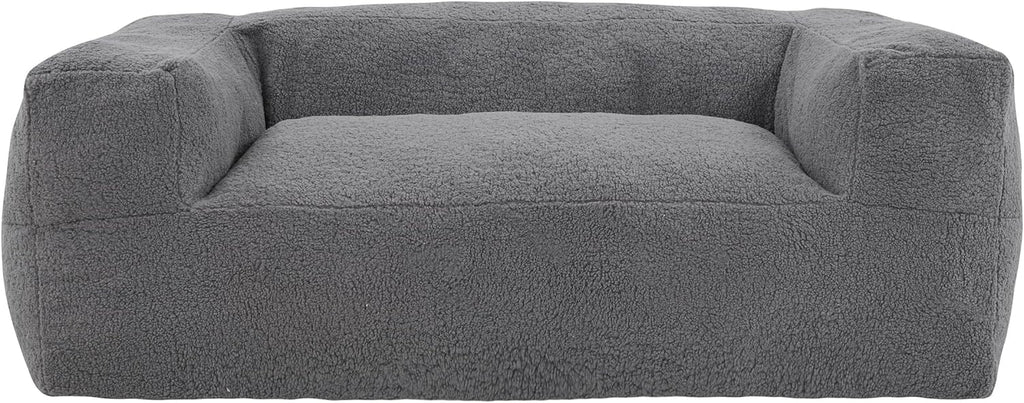 Large Memory Foam Bean Bag Sofa Chair with Armrest for Adults Gray B8913
