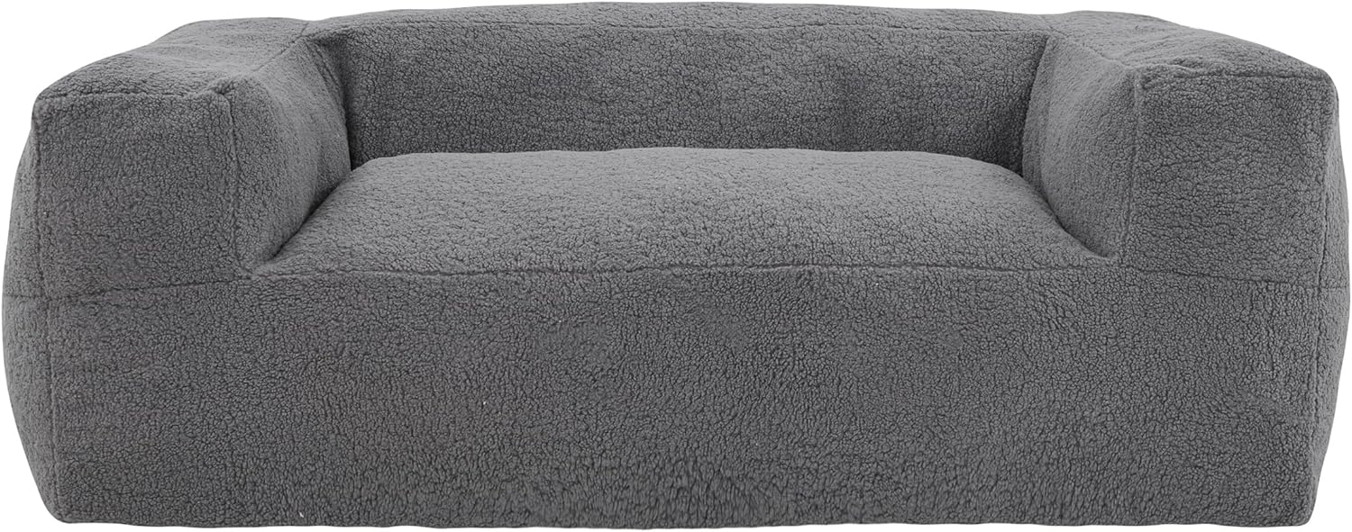 Large Memory Foam Bean Bag Sofa Chair with Armrest for Adults Gray B8913
