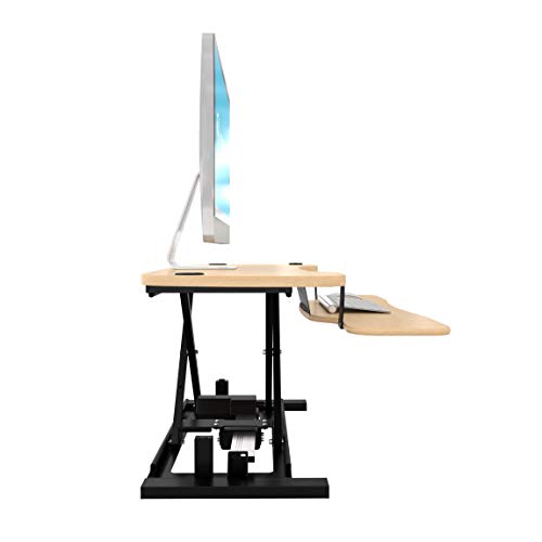 VERSADESK Electric Standing Desk Converter 36 Inch with Keyboard Tray, Maple G289356