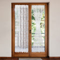 Semi Sheer French Door Curtain 72 Inches Sidelight Privacy Voile Curtains for Living Room Sliding Door with Bonus Tiebacks, 2 Pieces White