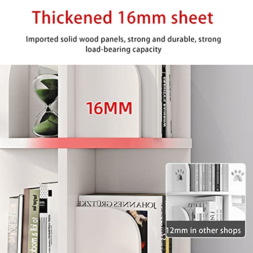 Solid Wood 2-Tier Rotating Bookshelf for Living Room & Office Q89182