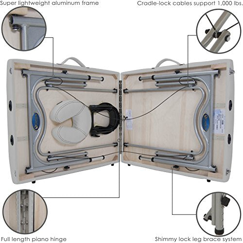 Portable Massage Table with Face Cradle and Carry Case H56949