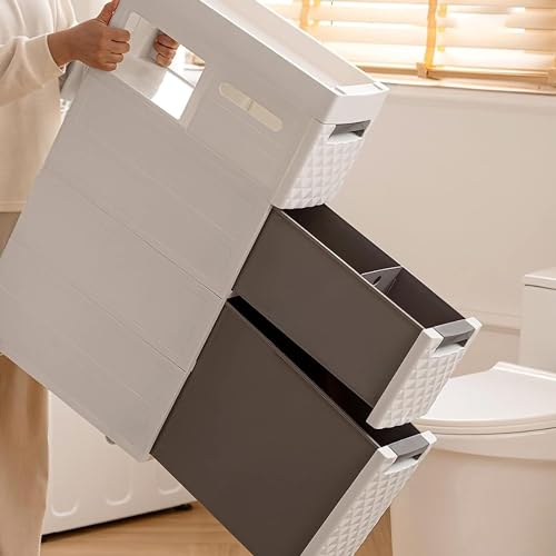 Small Bathroom Storage Cabinet Narrow Slim Organizer Side Corner Unit 2 Drawers G637