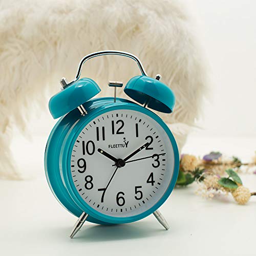 Twin Bell Alarm Clock with Backlight for Bedroom - Mint Green K20091