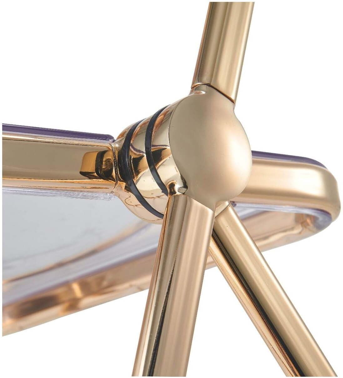 Folding Chair with Gold Metal Frame, Set of 4 D5335