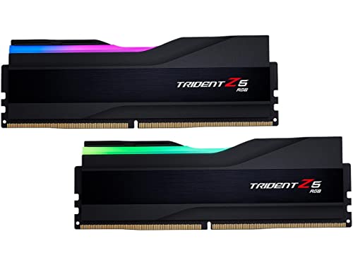 G.SKILL Trident Z5 RGB Series (Intel XMP 3.0) DDR5 RAM 32GB (2x16GB) 5200MT/s CL36-36-36-83 1.20V Desktop Computer Memory UDIMM - Metallic Silver (F5-5200J3636C16GA2-TZ5RS)