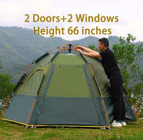 2-3-4 Person Pop Up Camping Tent Waterproof Double Layer X4608