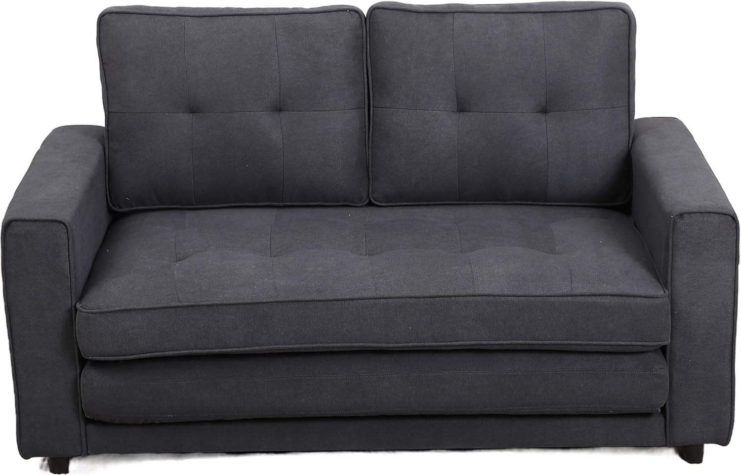 CITYLIGHT 3 in 1 Folding Sofa Bed with Storage Pockets, Linen Convertible Couch, Dark Gray D3261