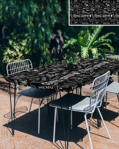 Fitted Square Table Cover, Rustic Farm Wood Grey Brown Vinyl, Waterproof, 24x36 Inch E18074