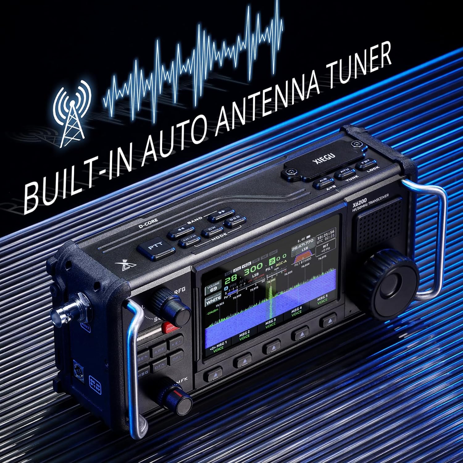 Xiegu X6200 HF Radio Transceiver, Portable with RF Direct Sampling, 3200mAh Battery J20506
