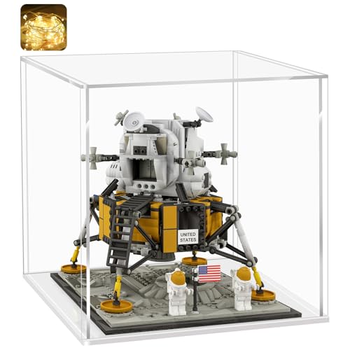 LANSCOERY Acrylic Display Case for Collectibles, Dustproof Seamless Design, 15.7x15.7x15.7in C38517