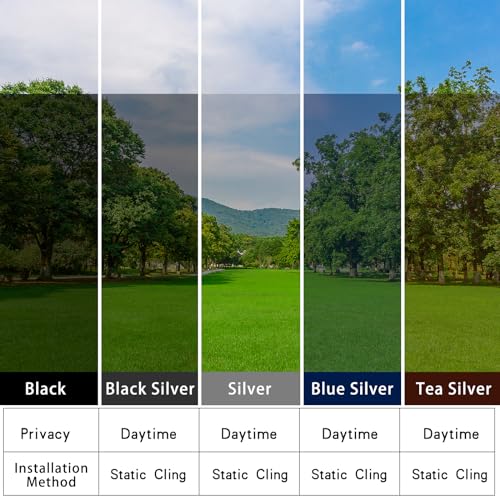 ConCus-T One Way Window Film Privacy Heat Control Anti UV Black 23.62In x 13.1Ft P46416