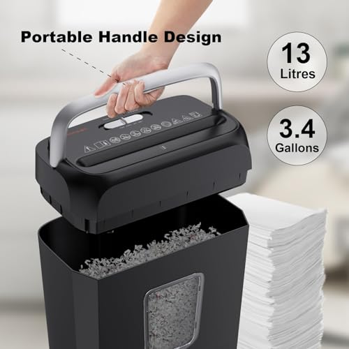 Bonsaii 6-Sheet Crosscut Paper Shredder with Wastebasket P220646