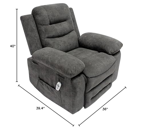 AC Pacific Hank Contemporary Power Recliner Lift Chair for Adults, Gray M2687