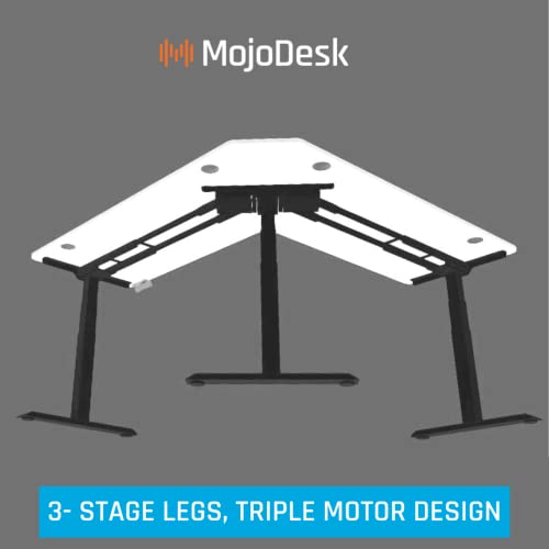 Electric Sit to Stand L-Shape 3-Leg Corner Desk - American Oak Y557