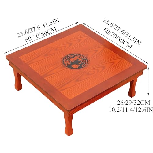 Folding Square Table Korean Solid Wood Coffee Table for Tatami T2672