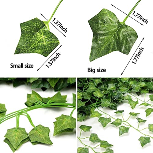 Fake Vines for Room Decor Artificial Ivy Garland with 100 LED String Light Hanging Plants Faux Greenery Leaves Bedroom Aesthetic Decor for Home Garden Wall Wedding (6Pack with 100LED) S98010