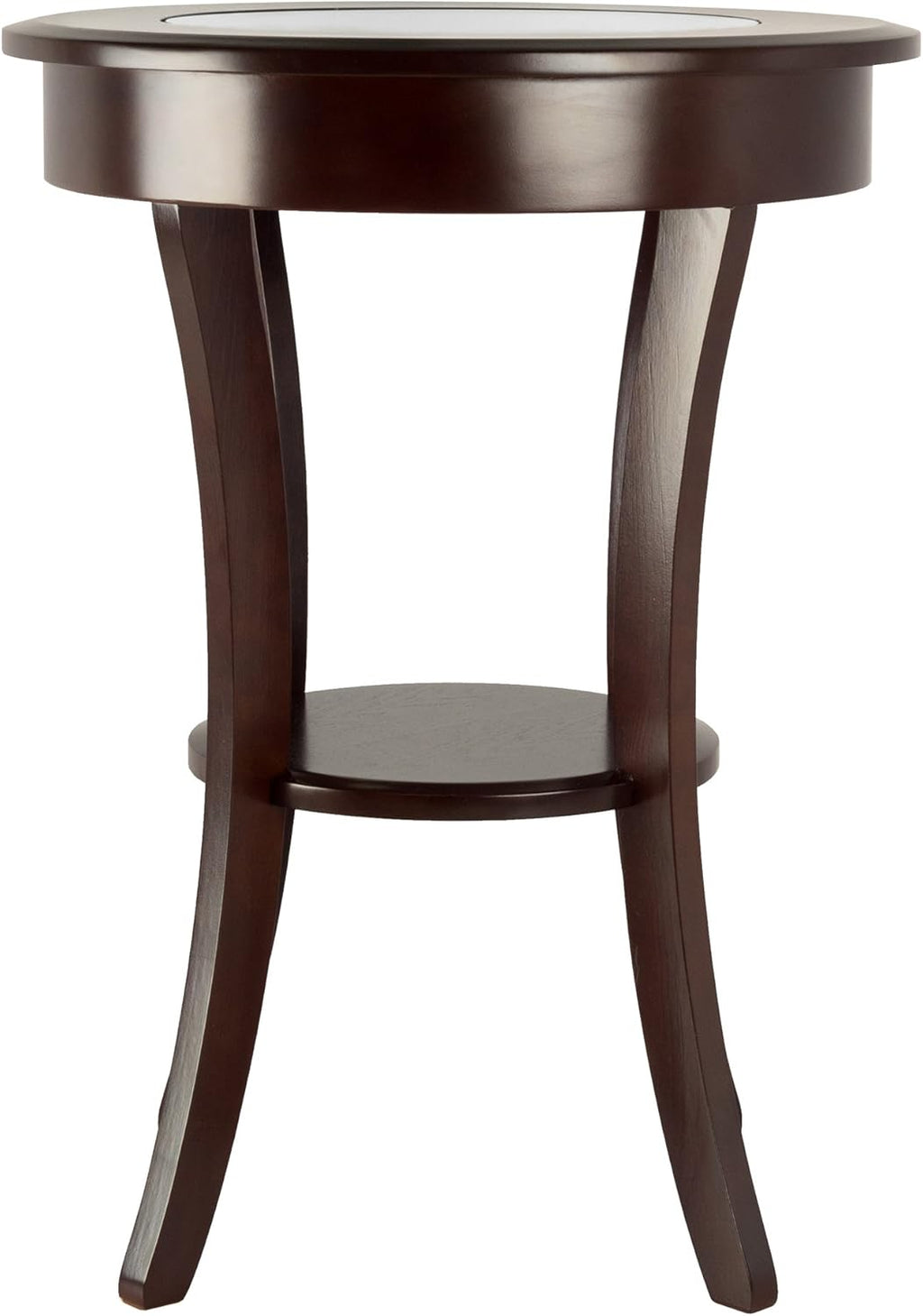 Cappuccino Cassie Wooden Round Accent Table D43025
