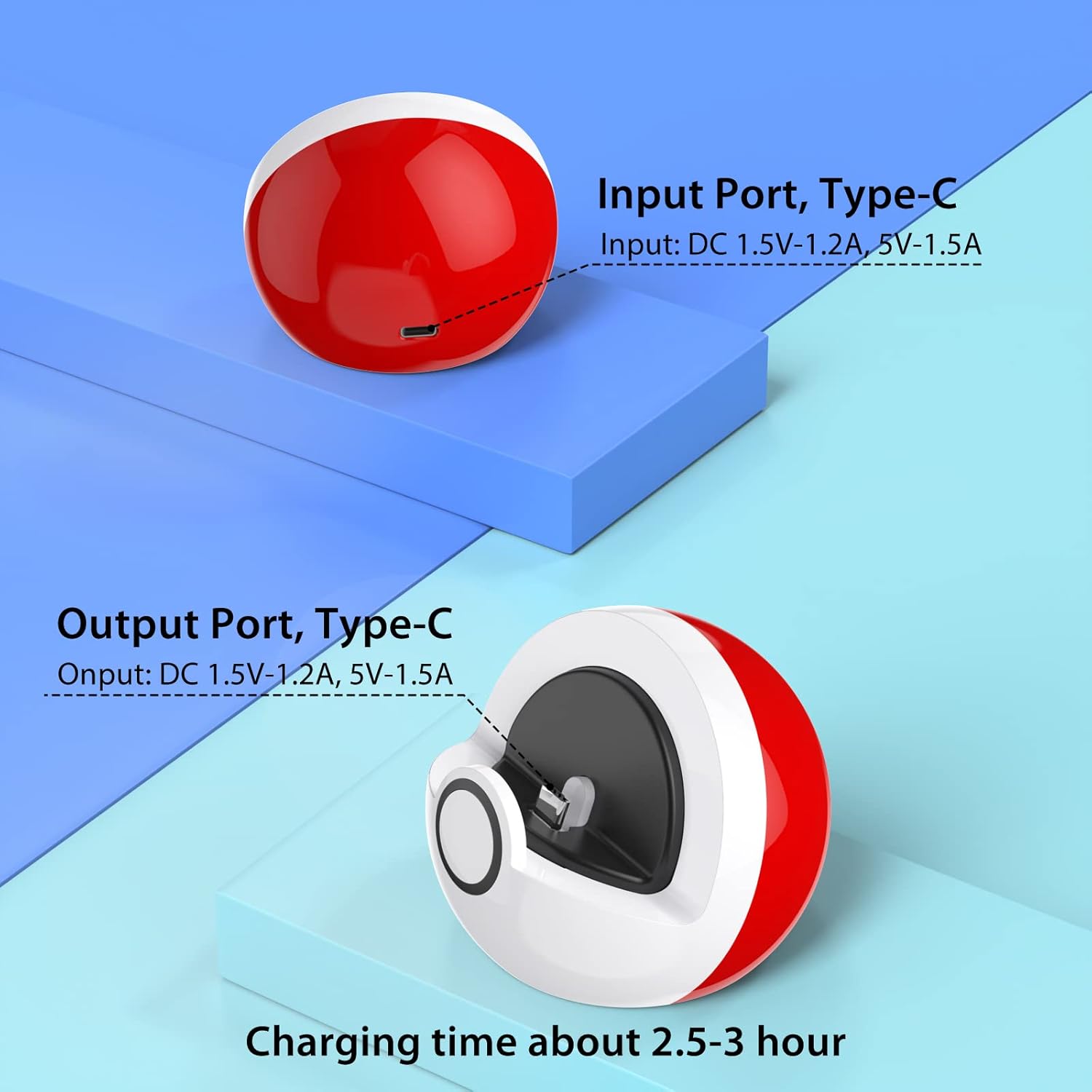 Antank Tiny Charging Stand for Nintendo Switch/Switch Lite/Switch OLED, USB-C, Red & White Q96479