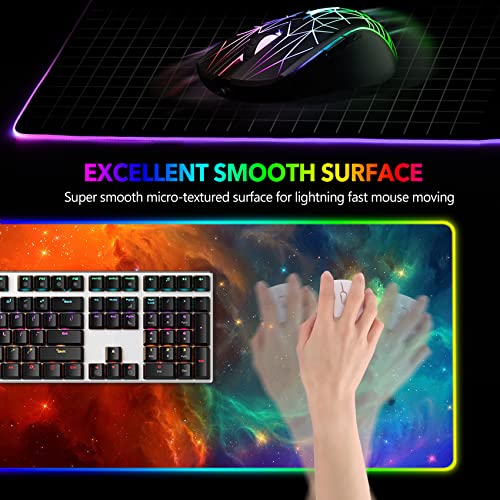 AIMSA RGB Gaming Mouse Pad Large, Extended Desk Mat, Non-Slip Waterproof E140