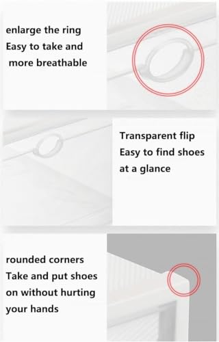 Foldable Clear Shoe Boxes with Lid, Dustproof Shoe Organizer W26868