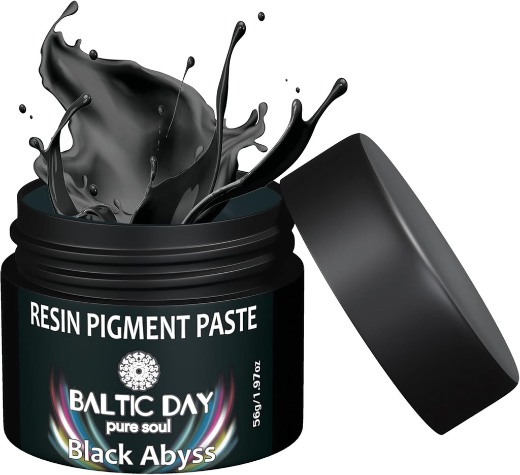 Black Pigment Paste for Epoxy Resin "Black Abyss" (2oz Paste/Jar) - Epoxy Resin Color Pigment Paste - Opaque Resin Paste | Epoxy, Resin Art Paste | Resin Paste Pigment - Mica Powder Paste