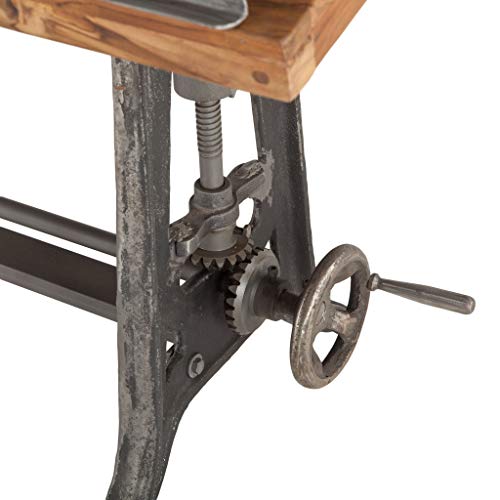 Vintage Drafting Table with Adjustable Height and Tiltable Iron Cast Base T583