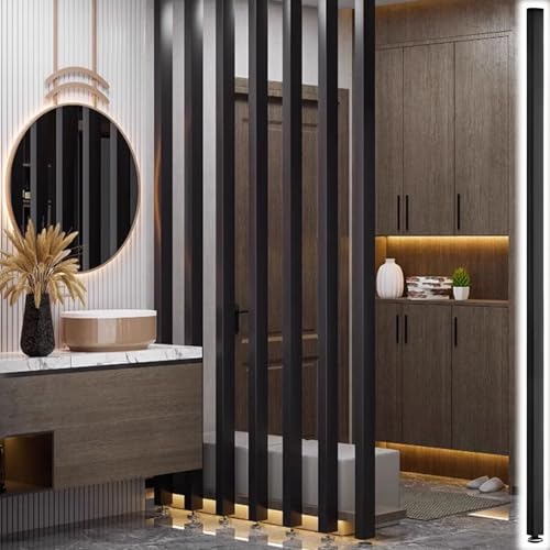 Wood Slat Room Divider Floor to Ceiling Privacy Screen K8892