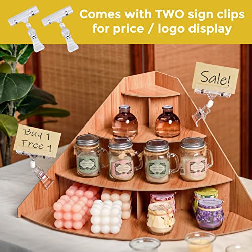 4-Tier Wooden Display Riser for Retail Countertop F3930