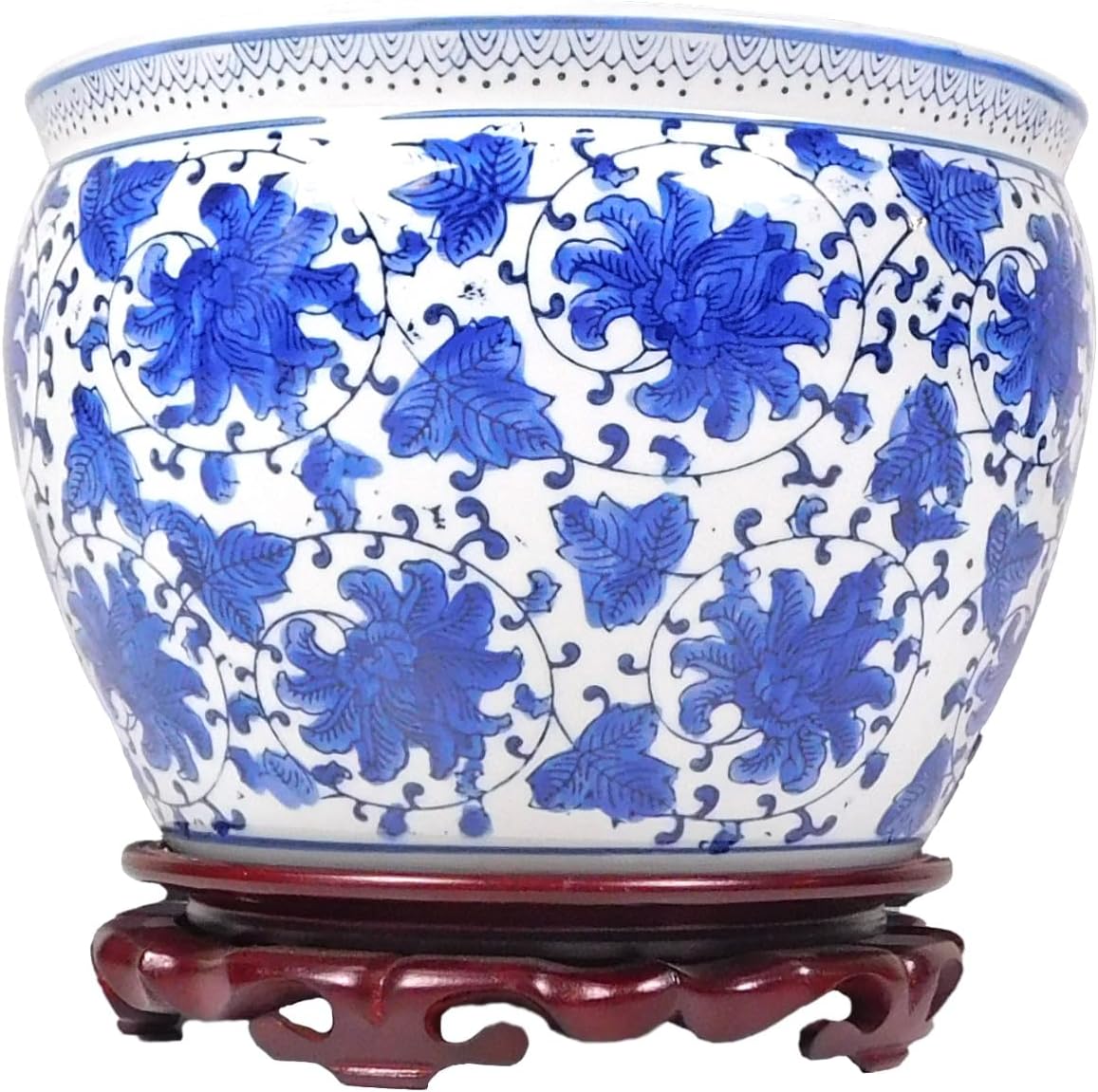 Blue and White Jardiniere by Oriental Furnishings X462213