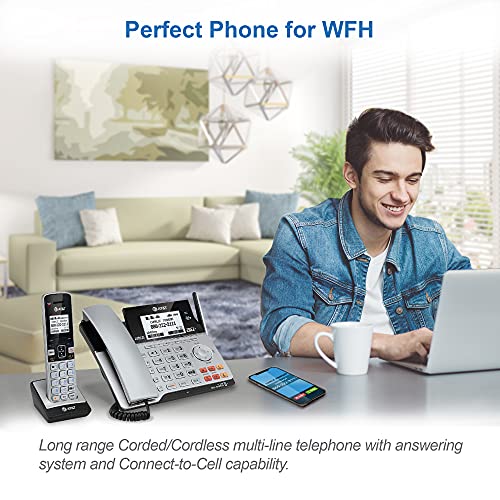 AT&T TL86103 2-Line Corded/Cordless Phone for Small Business with Answering Machine Q761502