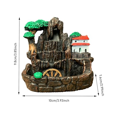 Resin Reflux Incense Holder Waterwheel Burner for Home Office T258991